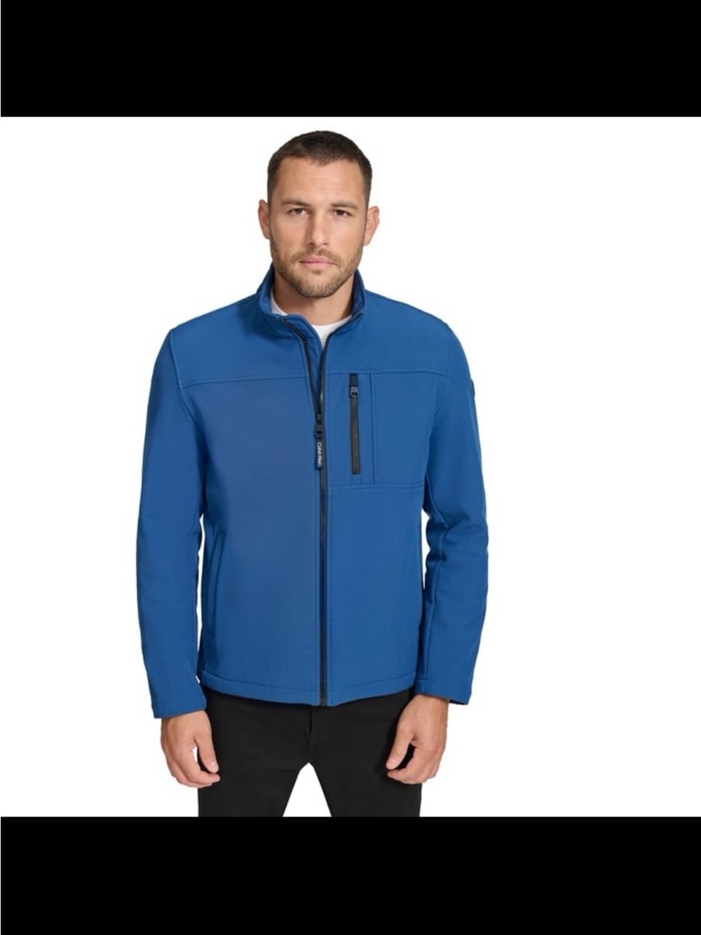 NWT Calvin Klein men’s infinity stretch soft shell jacket color blue edge XL